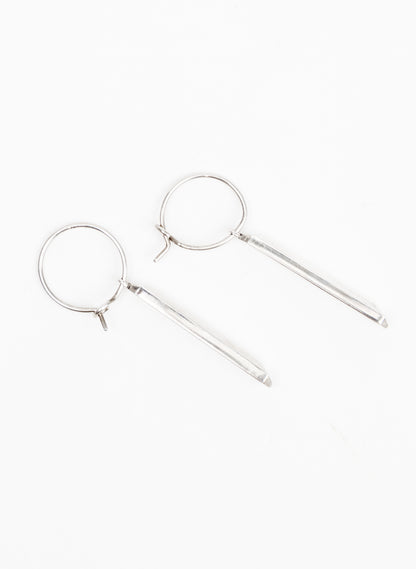 Maxi Pillar Hoops - Sterling Silver
