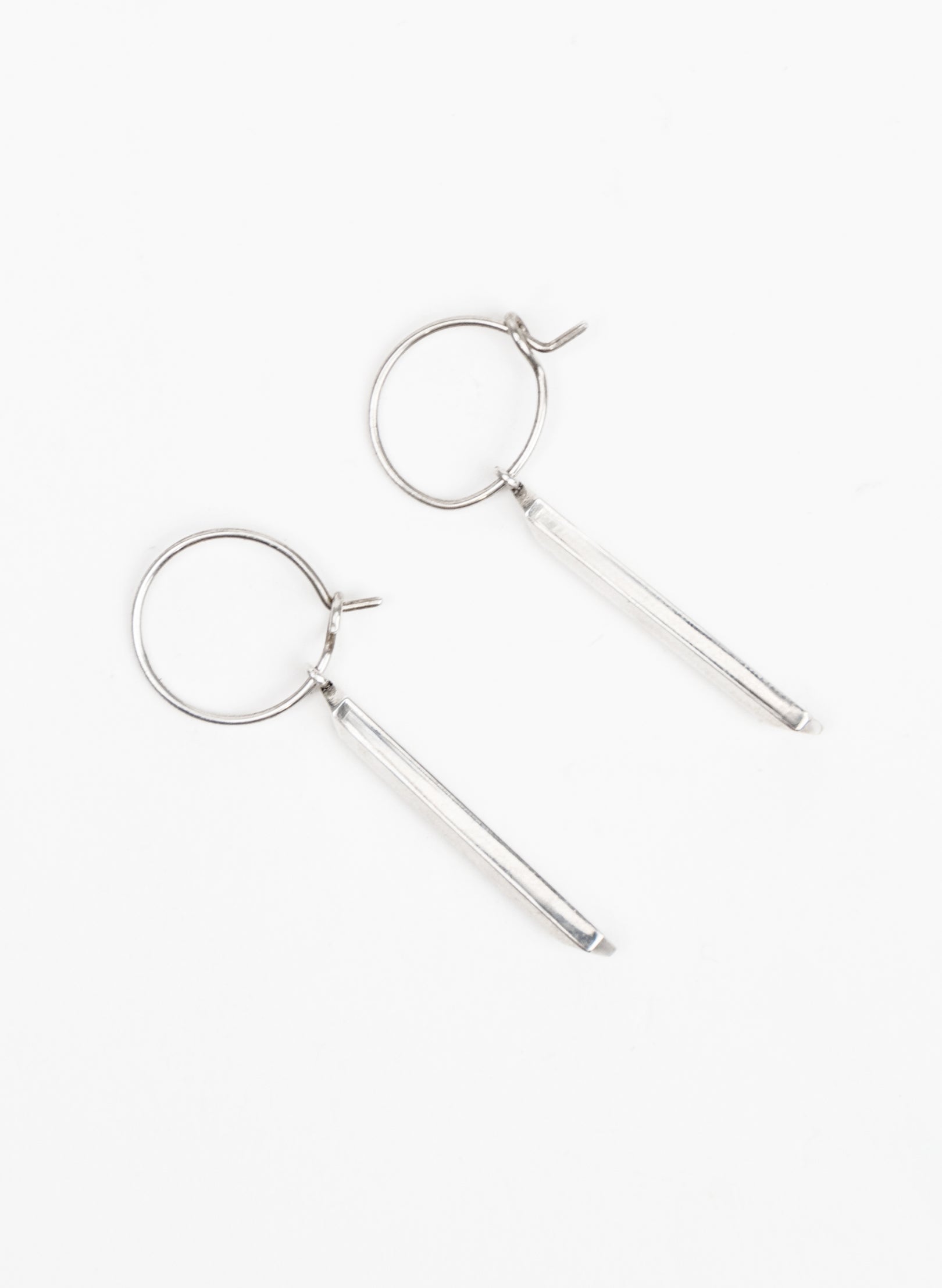 Maxi Pillar Hoops - Sterling Silver