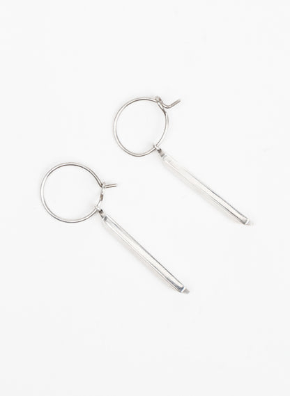 Maxi Pillar Hoops - Sterling Silver