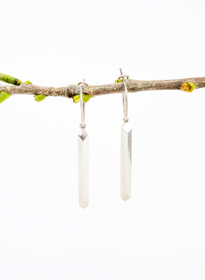 Maxi Pillar Hoops - Sterling Silver