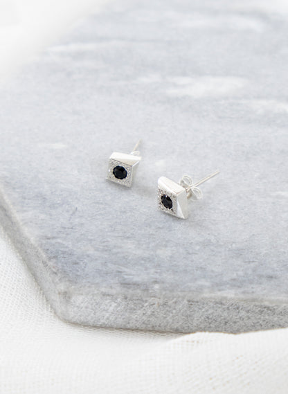 Black Spinel Cluster Studs