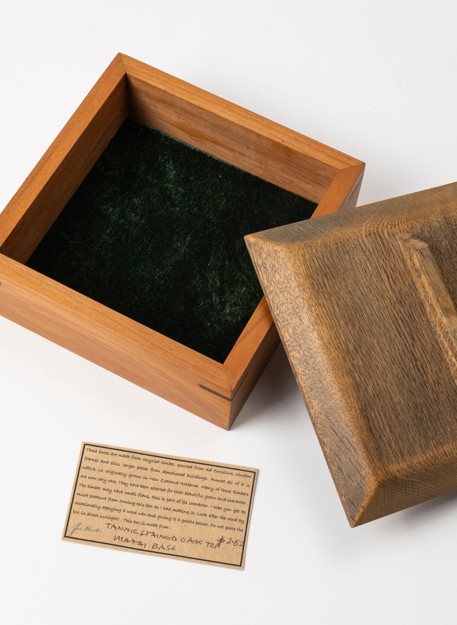 Timber Treasure Box - Stained Oak and Matai