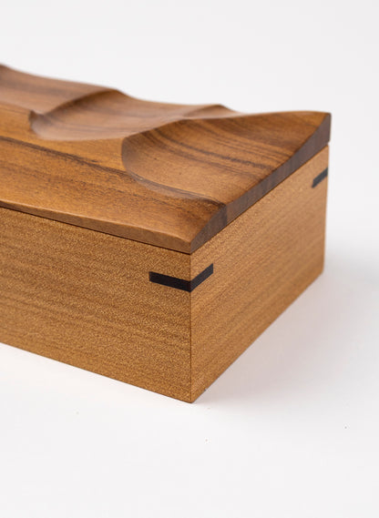 Sculptured Rimu and Kauri Timber Treasure Box