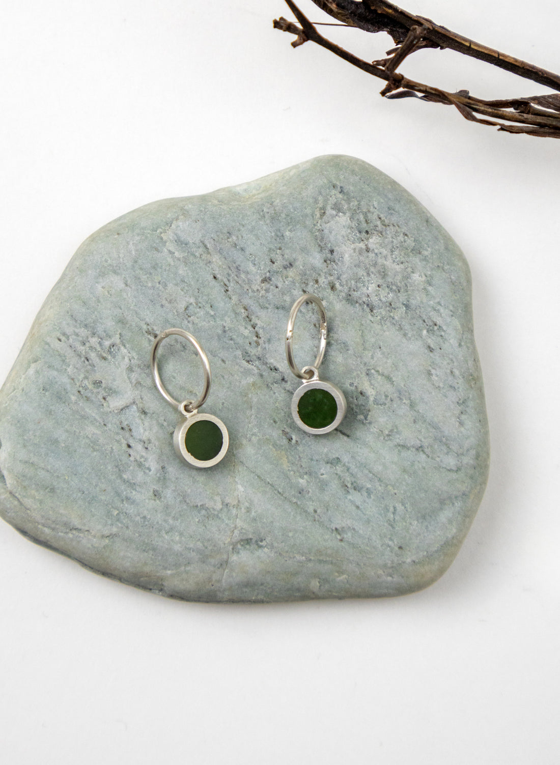 Pounamu Hoop Stud Earrings