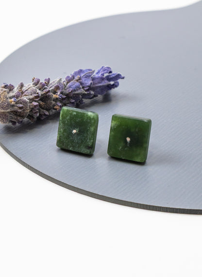 Square Dot Greenstone Studs