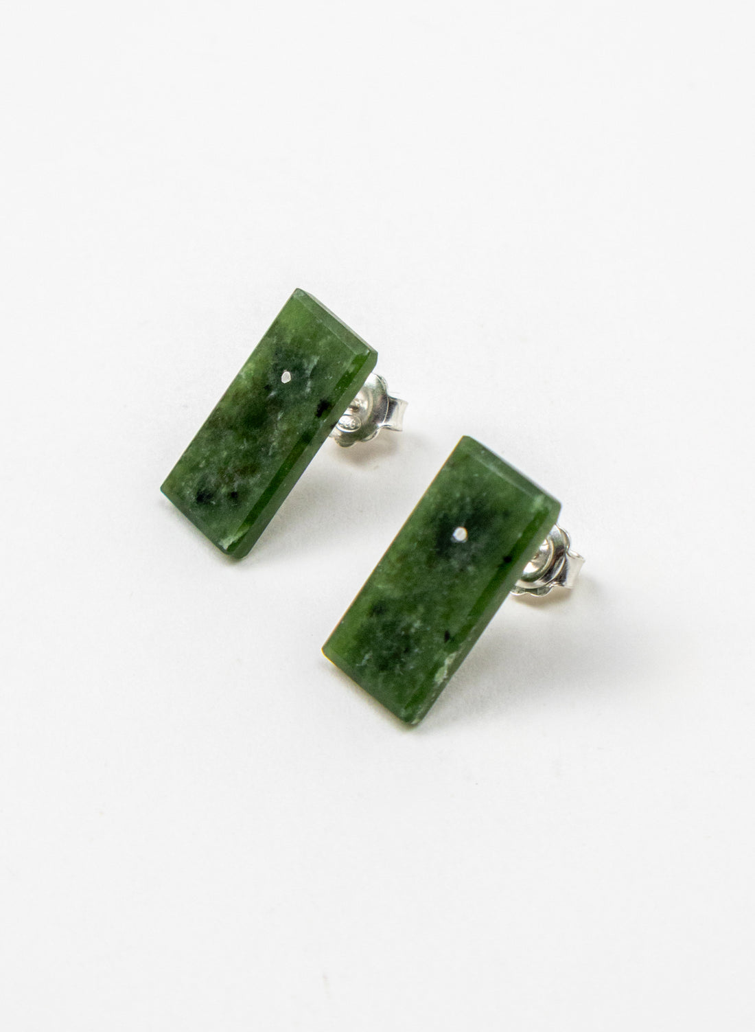 Rectangle Dot Greenstone Studs