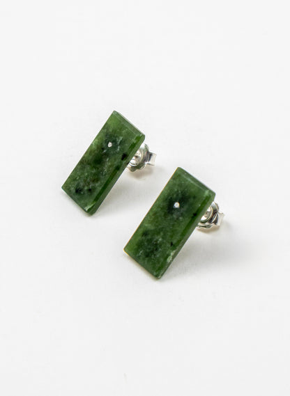 Rectangle Dot Greenstone Studs