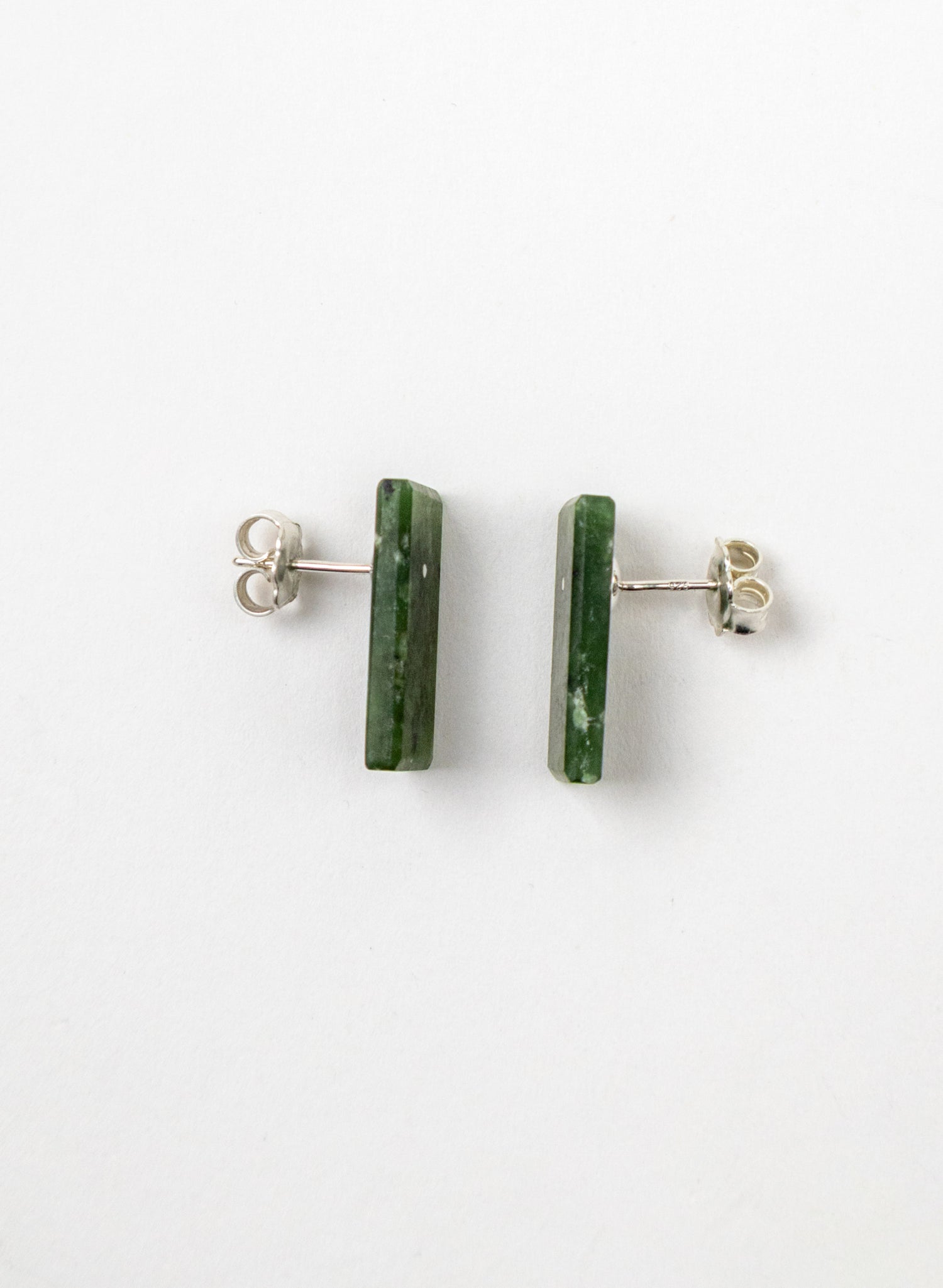 Rectangle Dot Greenstone Studs