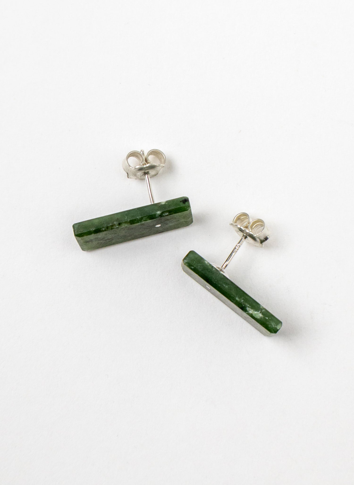 Rectangle Dot Greenstone Studs
