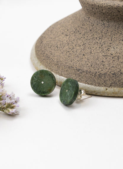 Round Dot Greenstone Studs