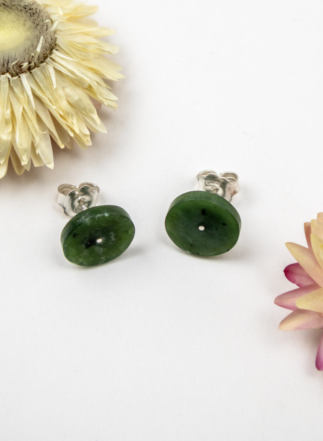 Dot Pounamu Stud Earrings