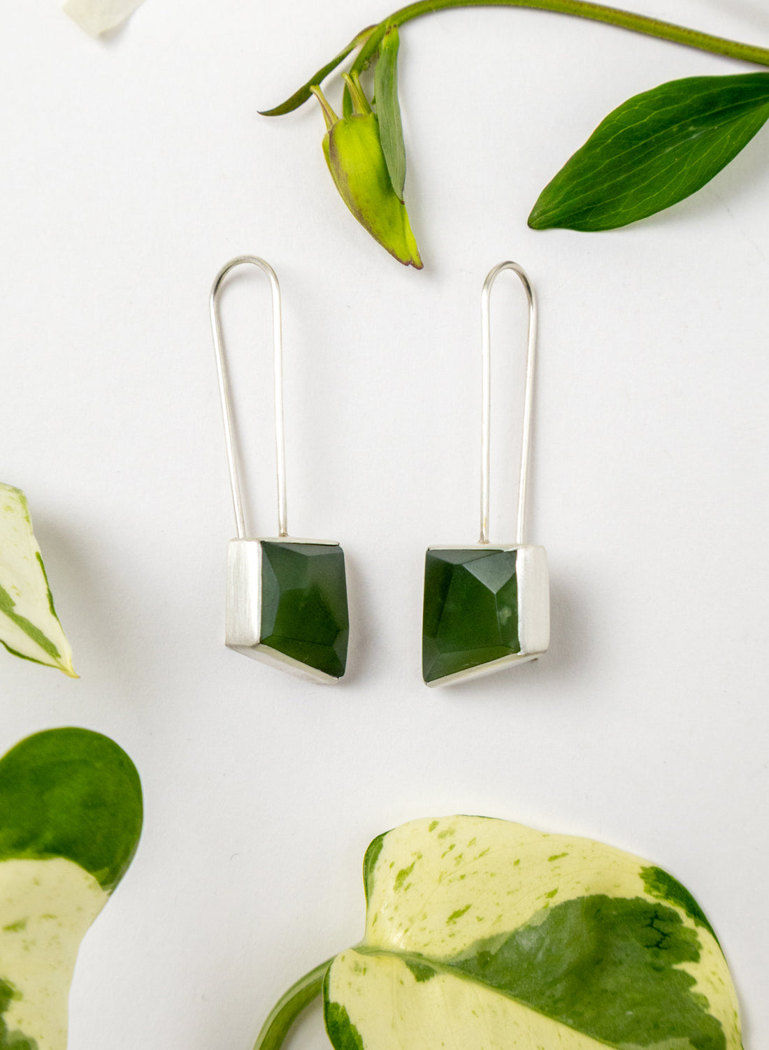 Geometric Facetted Box Earrings C