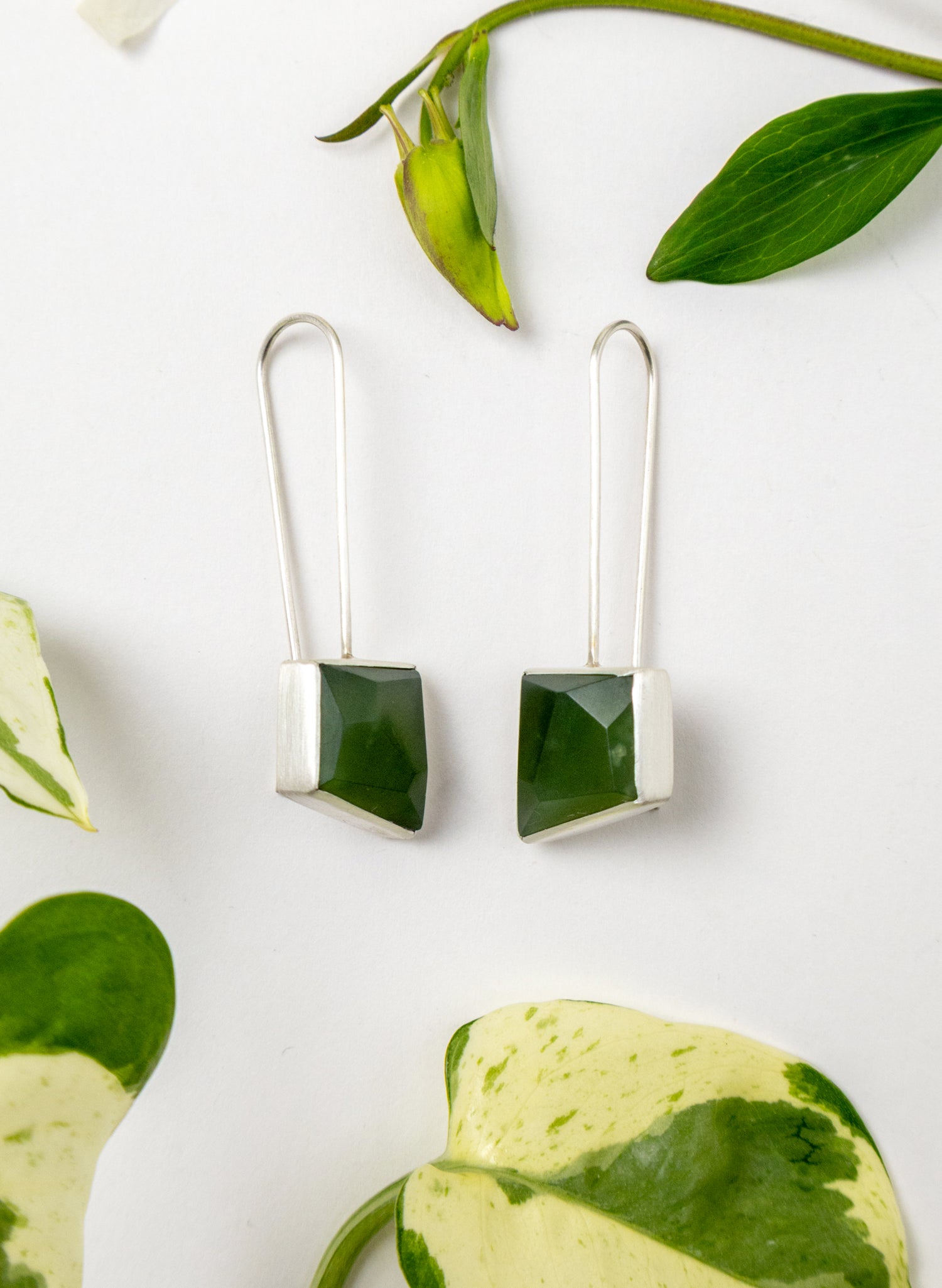 Geometric Facetted Box Earrings C