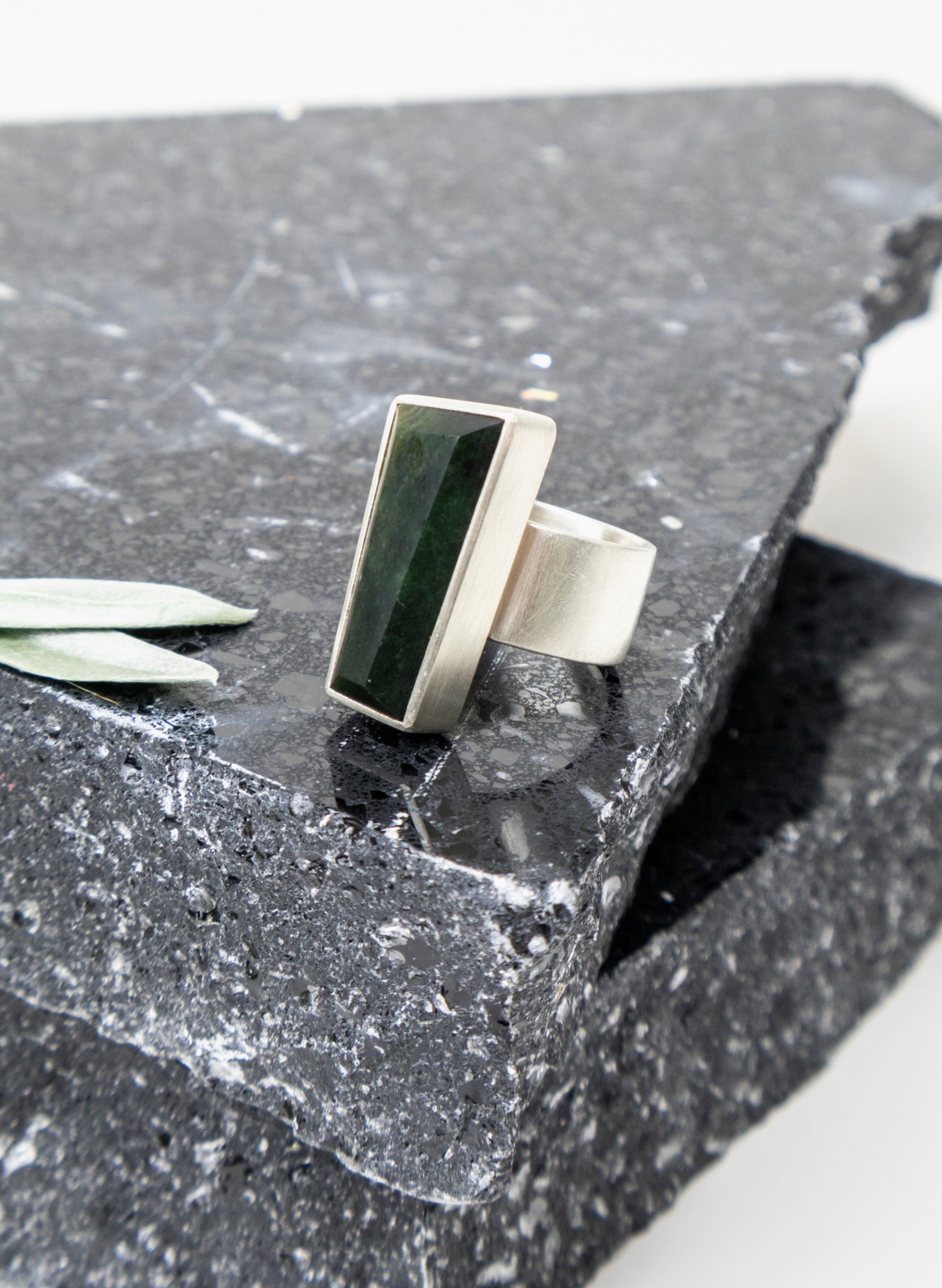 Monument Stirling Silver Pounamu Ring