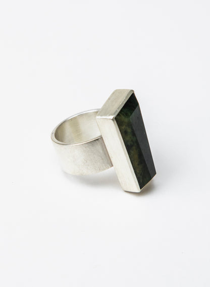 Monument Stirling Silver Pounamu Ring