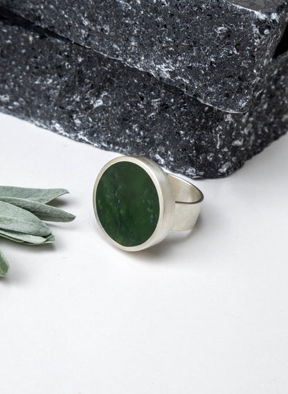 Caim Stirling Silver Pounamu Ring