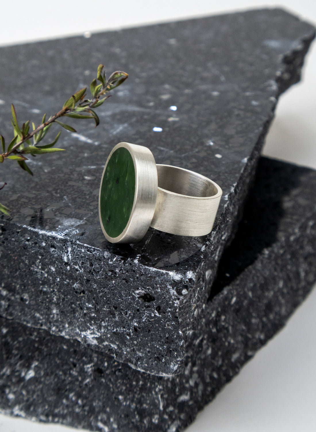 Caim Stirling Silver Pounamu Ring