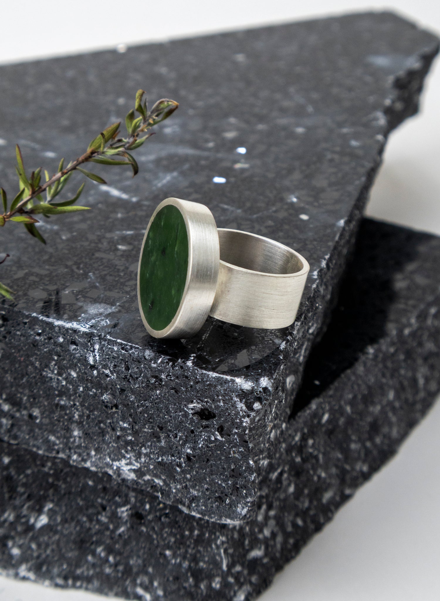 Caim Stirling Silver Pounamu Ring