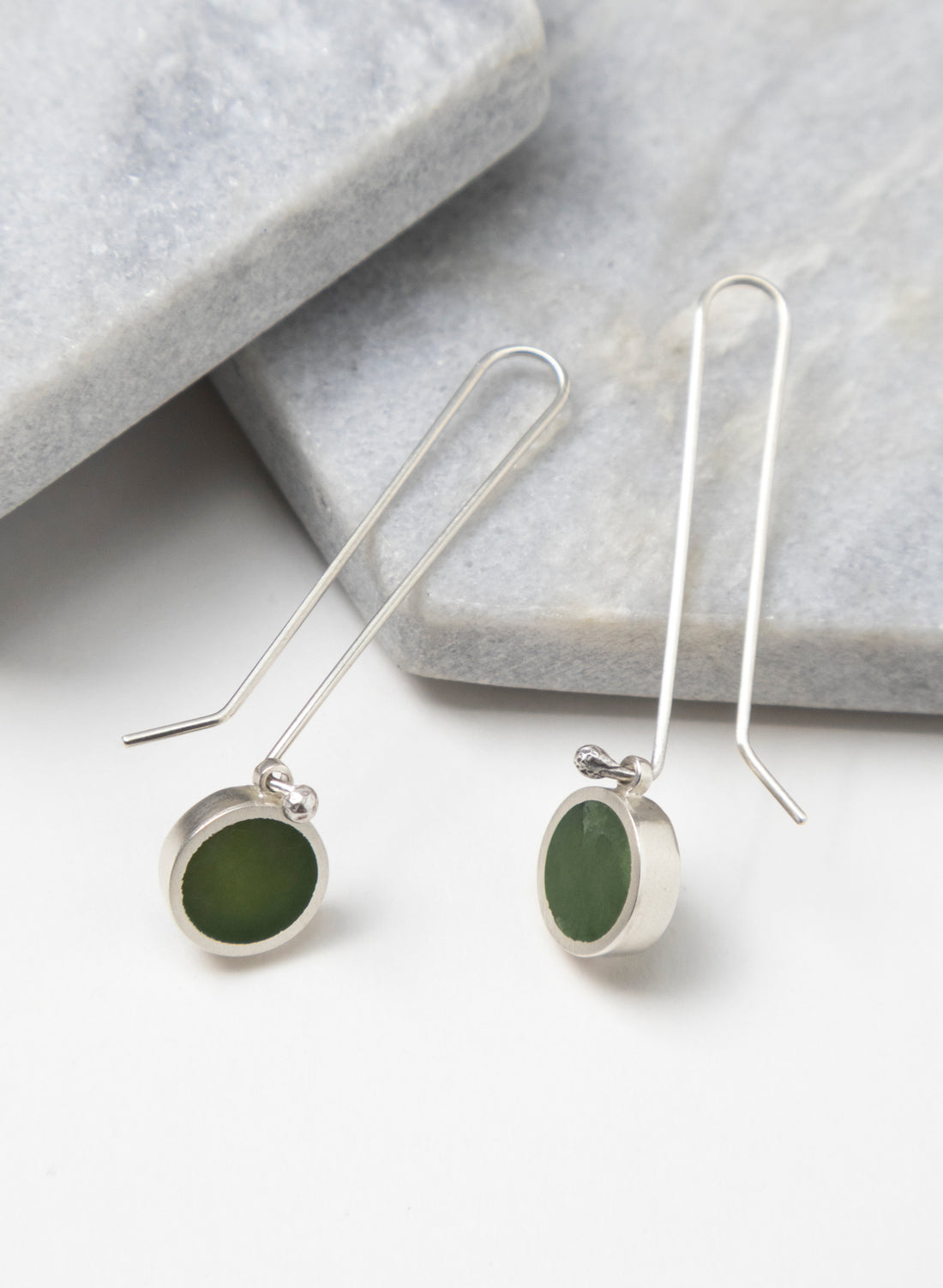 Caim Long Hook Earring - Pounamu