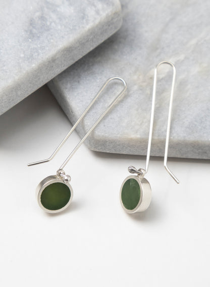 Caim Long Hook Earring - Pounamu