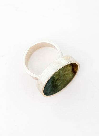 Caim Stirling Silver Pounamu Ring