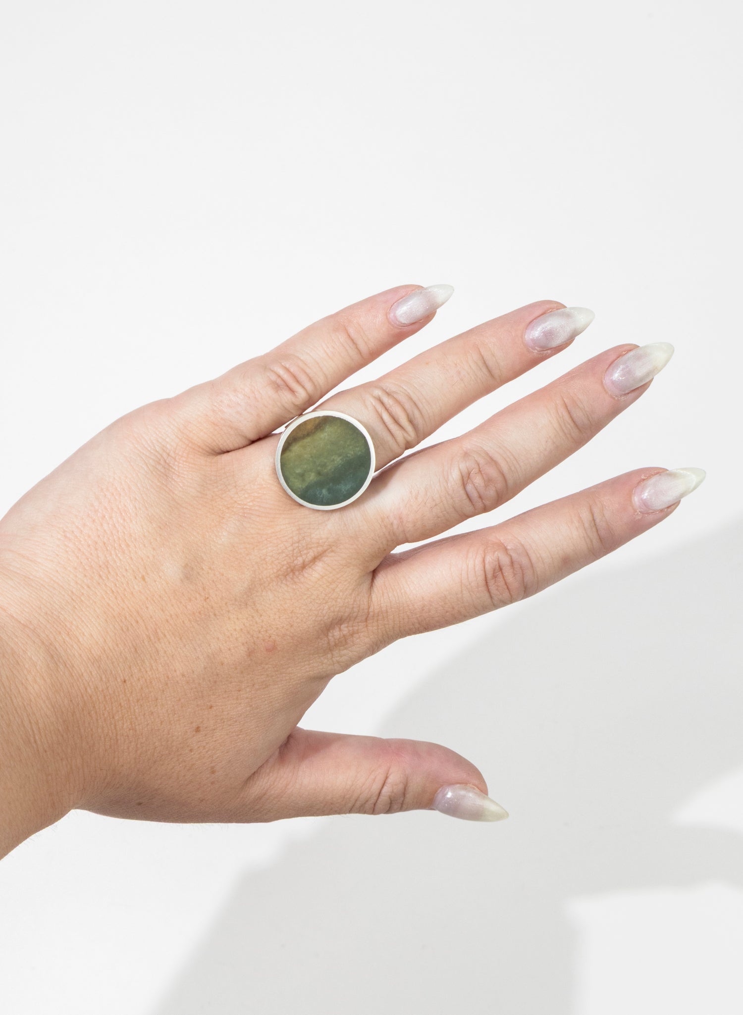 Caim Stirling Silver Pounamu Ring
