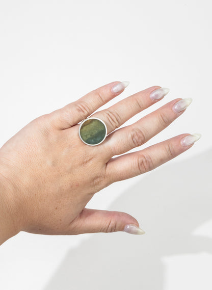 Caim Stirling Silver Pounamu Ring