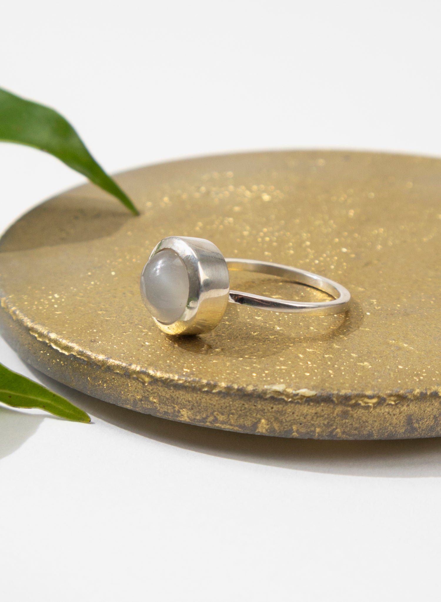 White High Moonstone Ring