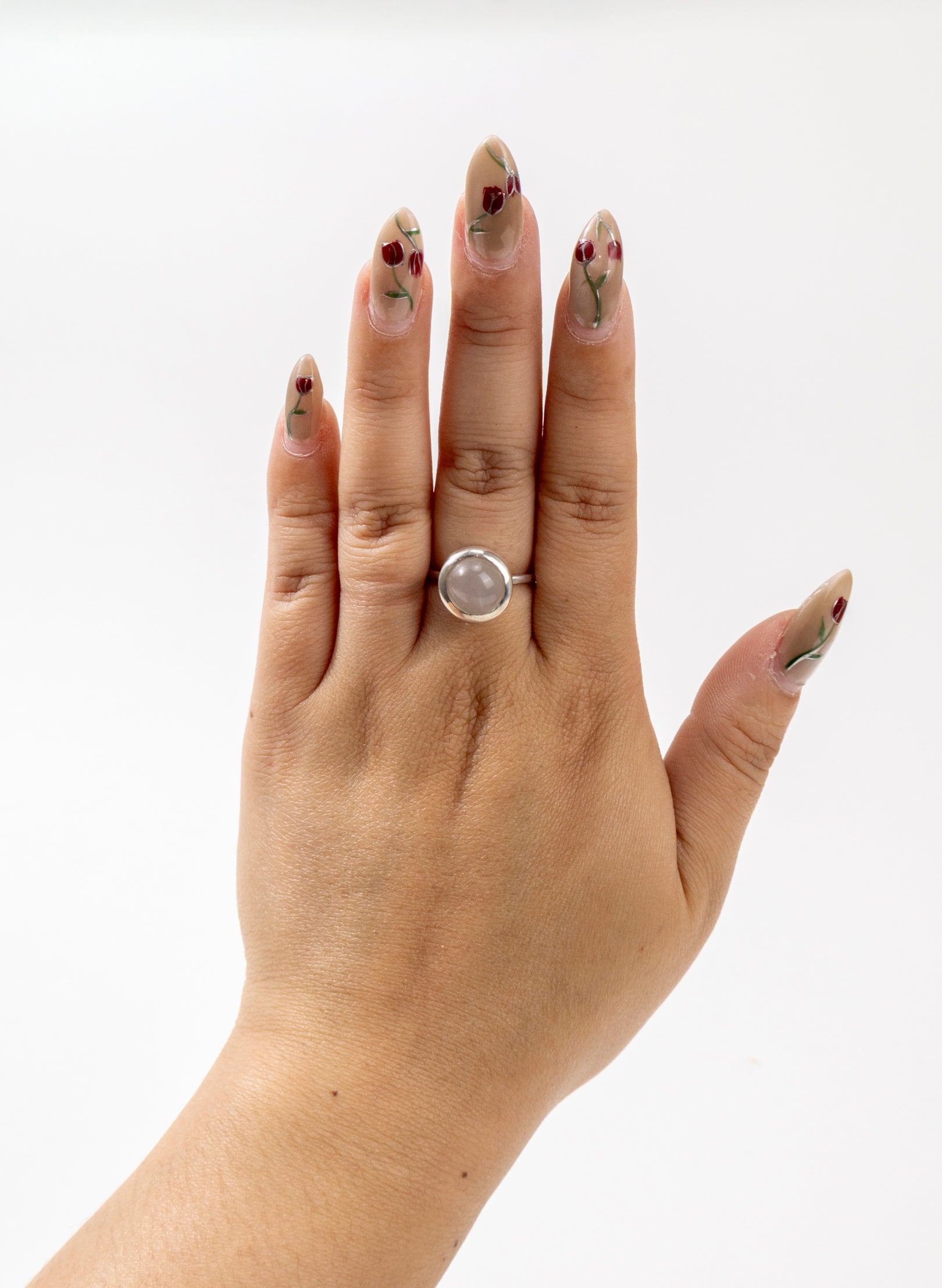 White High Moonstone Ring