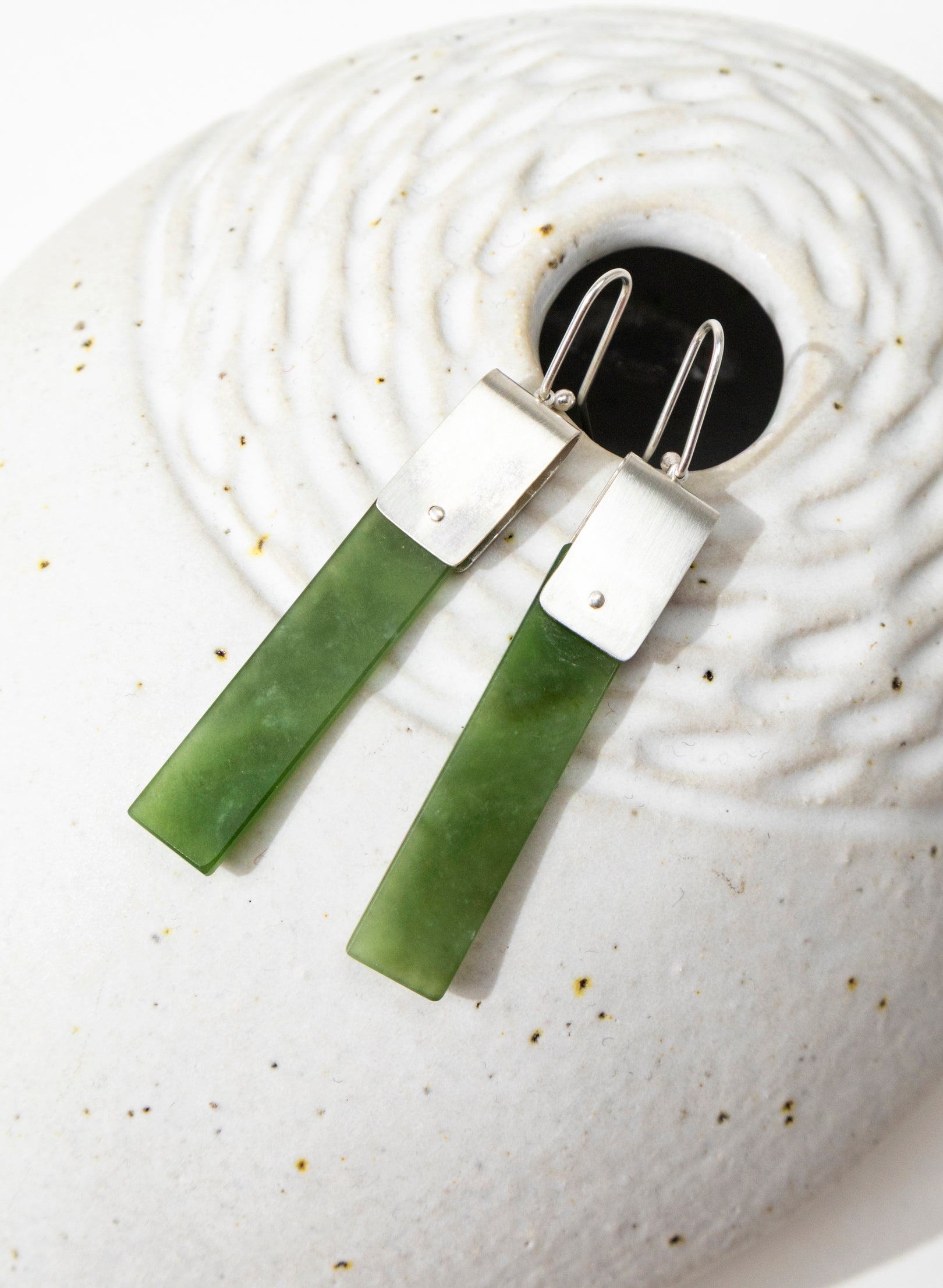Pounamu Panel Earring