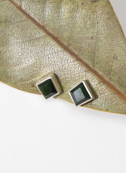 Facetted Pounamu Box Studs