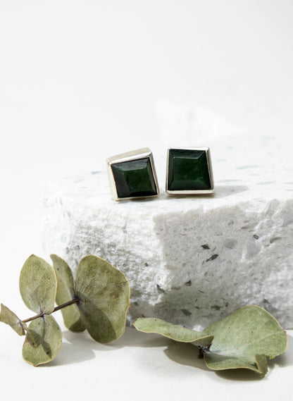Facetted Pounamu Box Studs