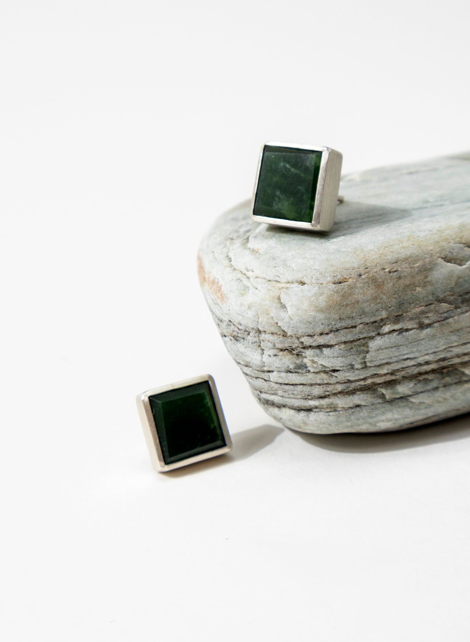 Geometric Pounamu Box Studs