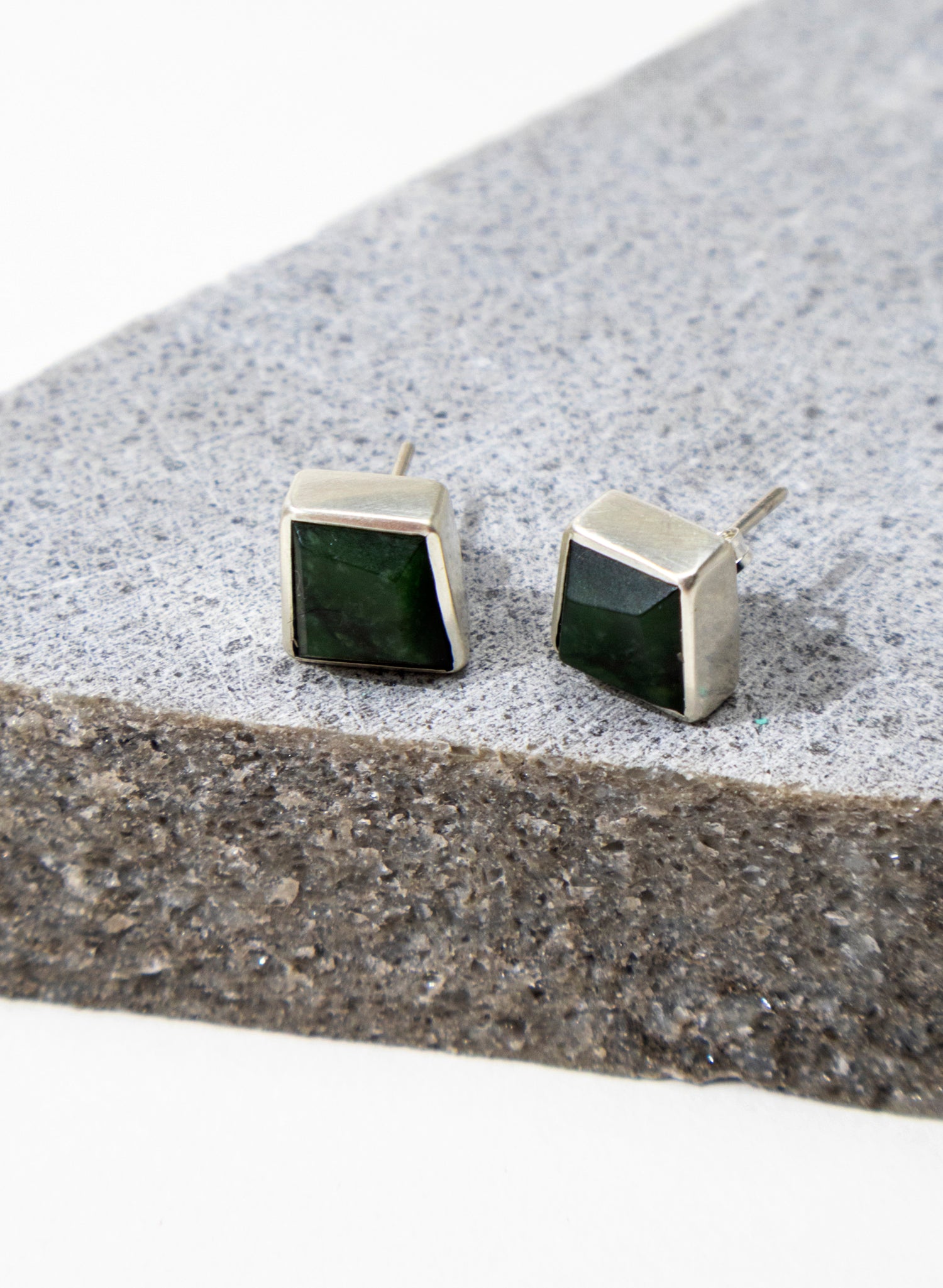 Facetted Pounamu Box Studs