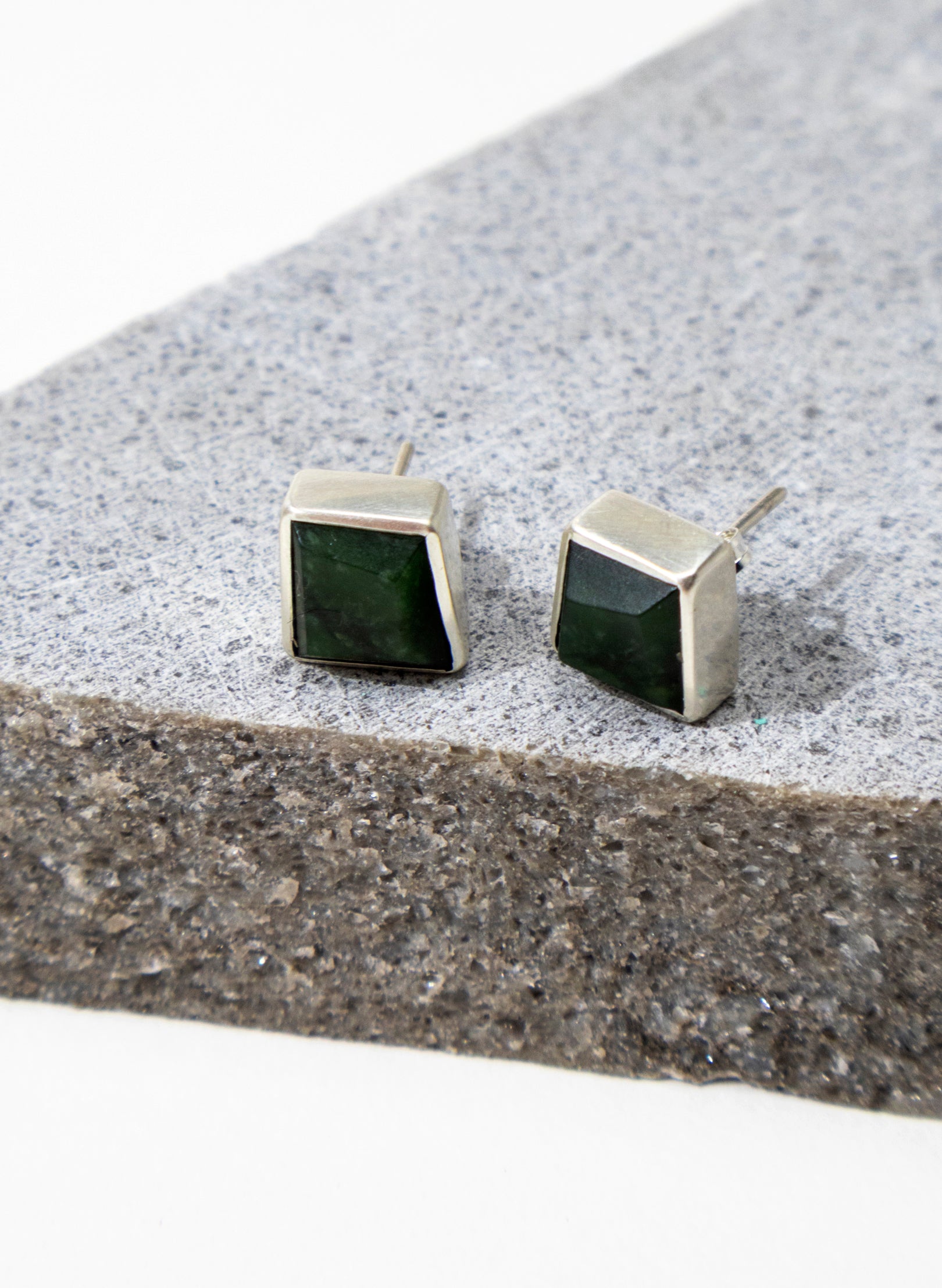 Facetted Pounamu Box Studs