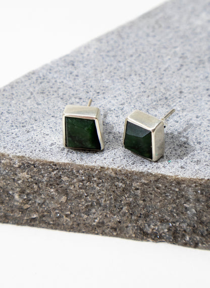 Facetted Pounamu Box Studs