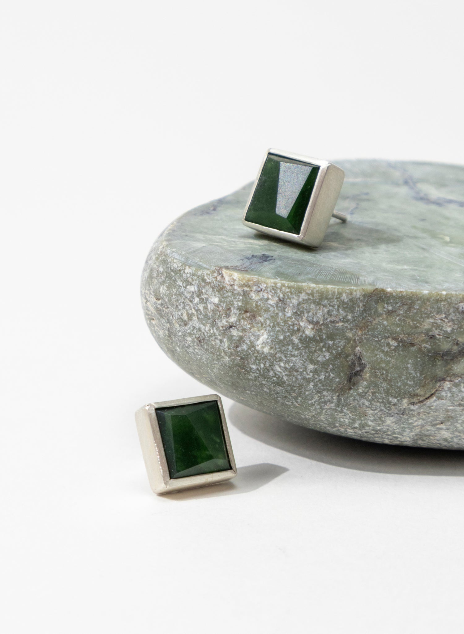Geometric Pounamu Box Studs