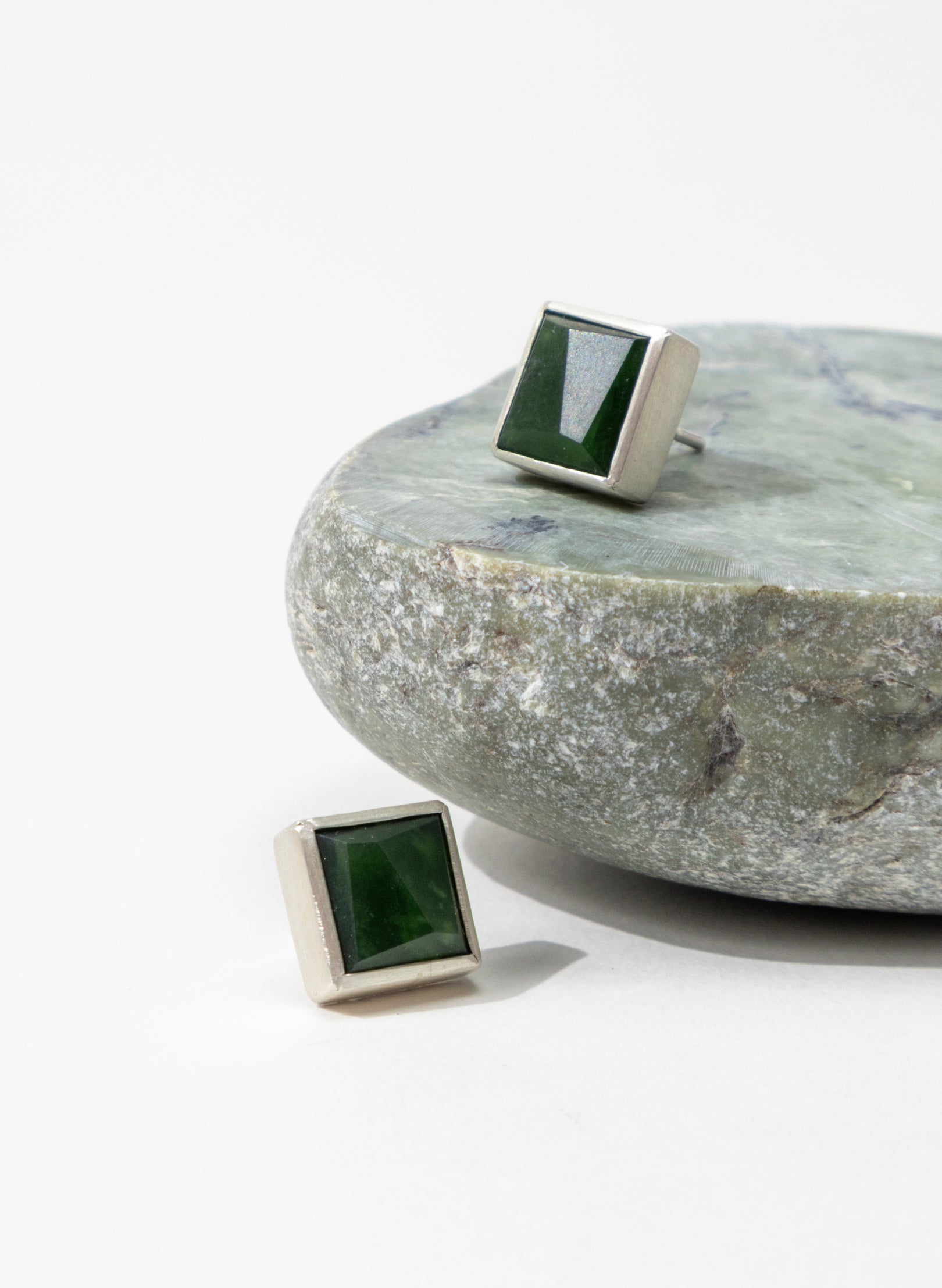 Geometric Pounamu Box Studs