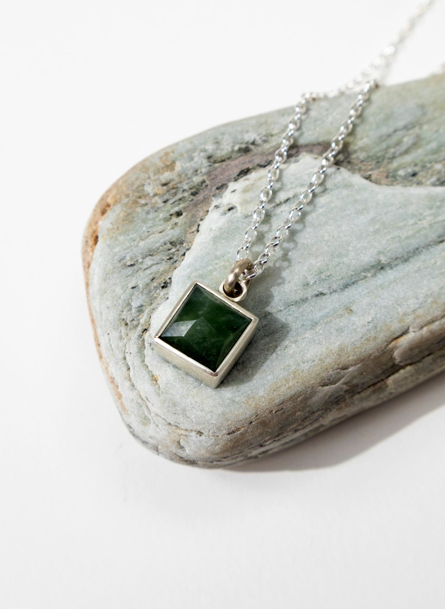 Faceted Geometric Pounamu Pendant