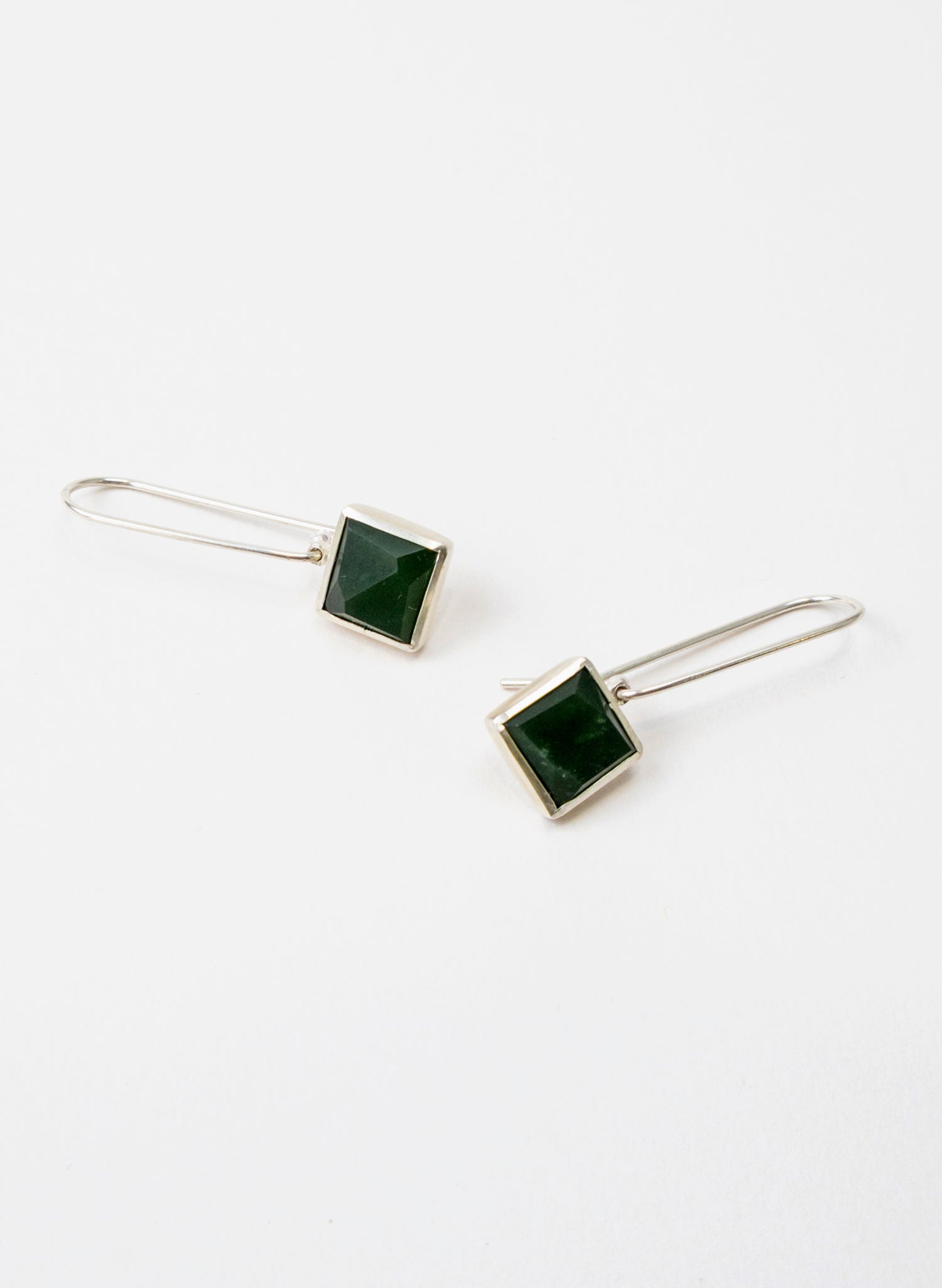 Facetted Diamond Pounamu Earrings