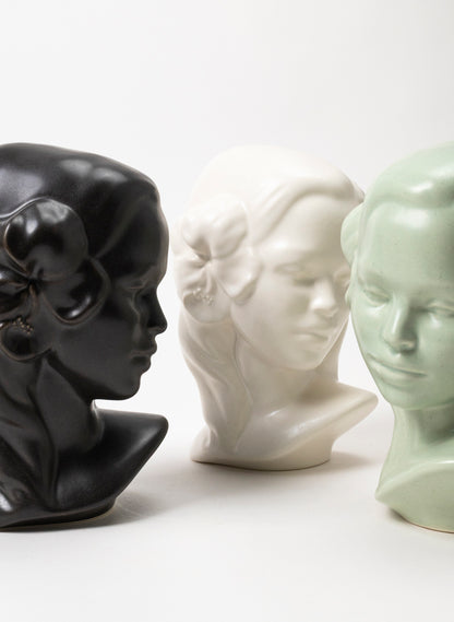 Vahine Porcelain Bust - Raisin Black