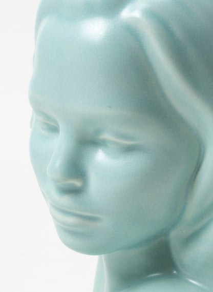 Vahine Porcelain Bust - Pale Turquoise