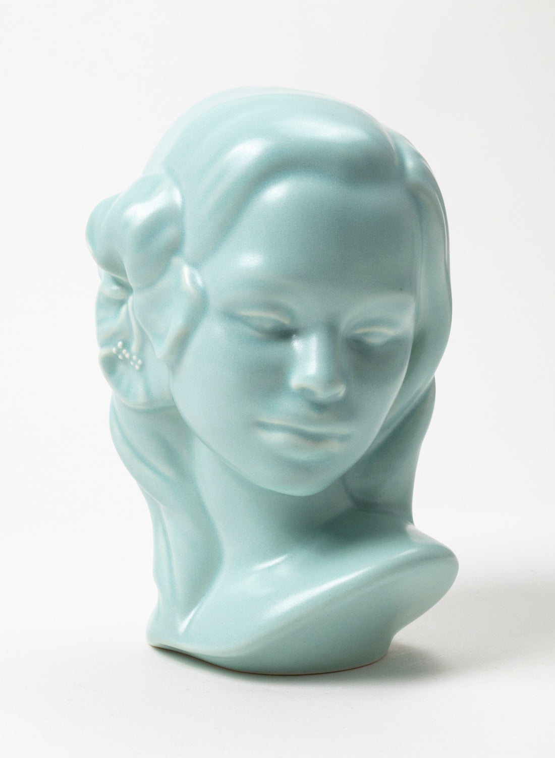 Vahine Porcelain Bust - Pale Turquoise