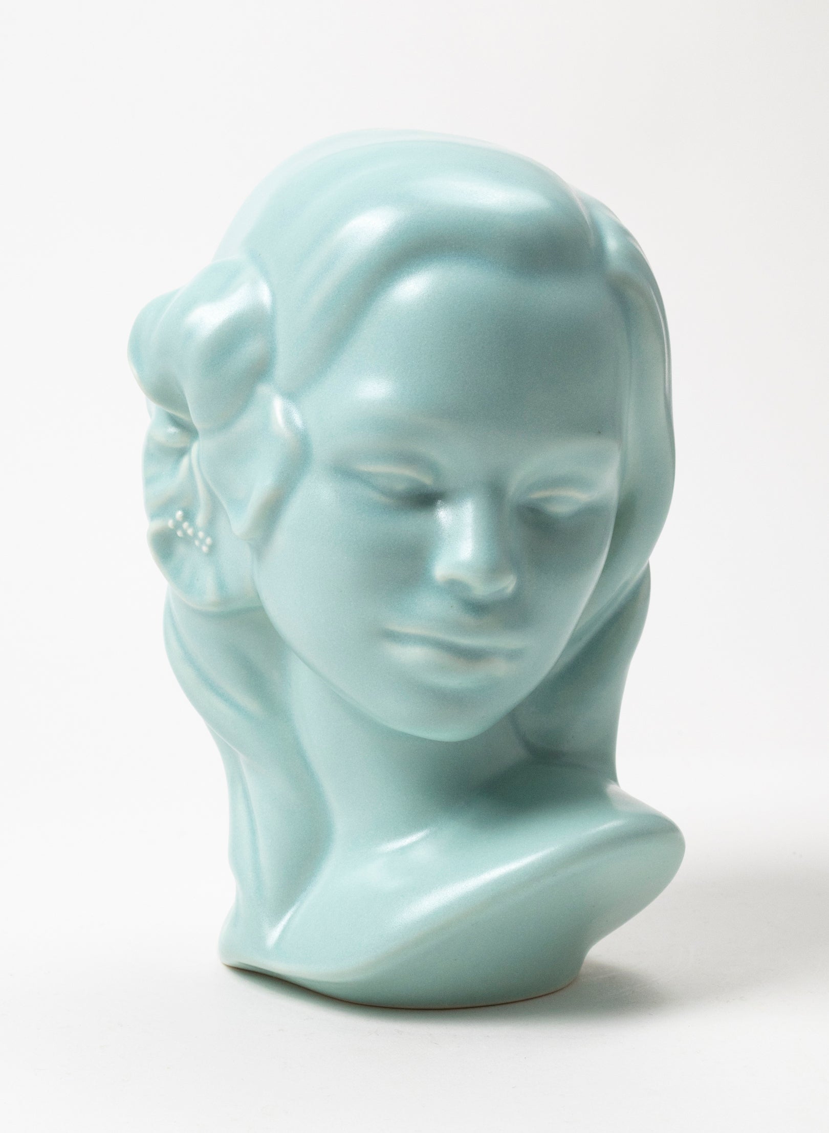 Vahine Porcelain Bust - Pale Turquoise