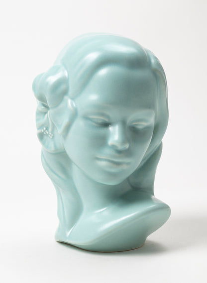Vahine Porcelain Bust - Pale Turquoise