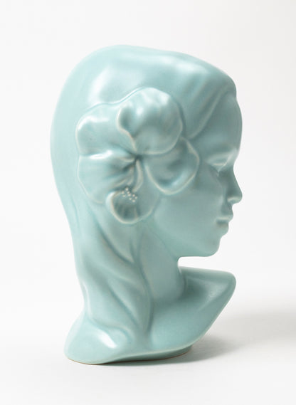Vahine Porcelain Bust - Pale Turquoise