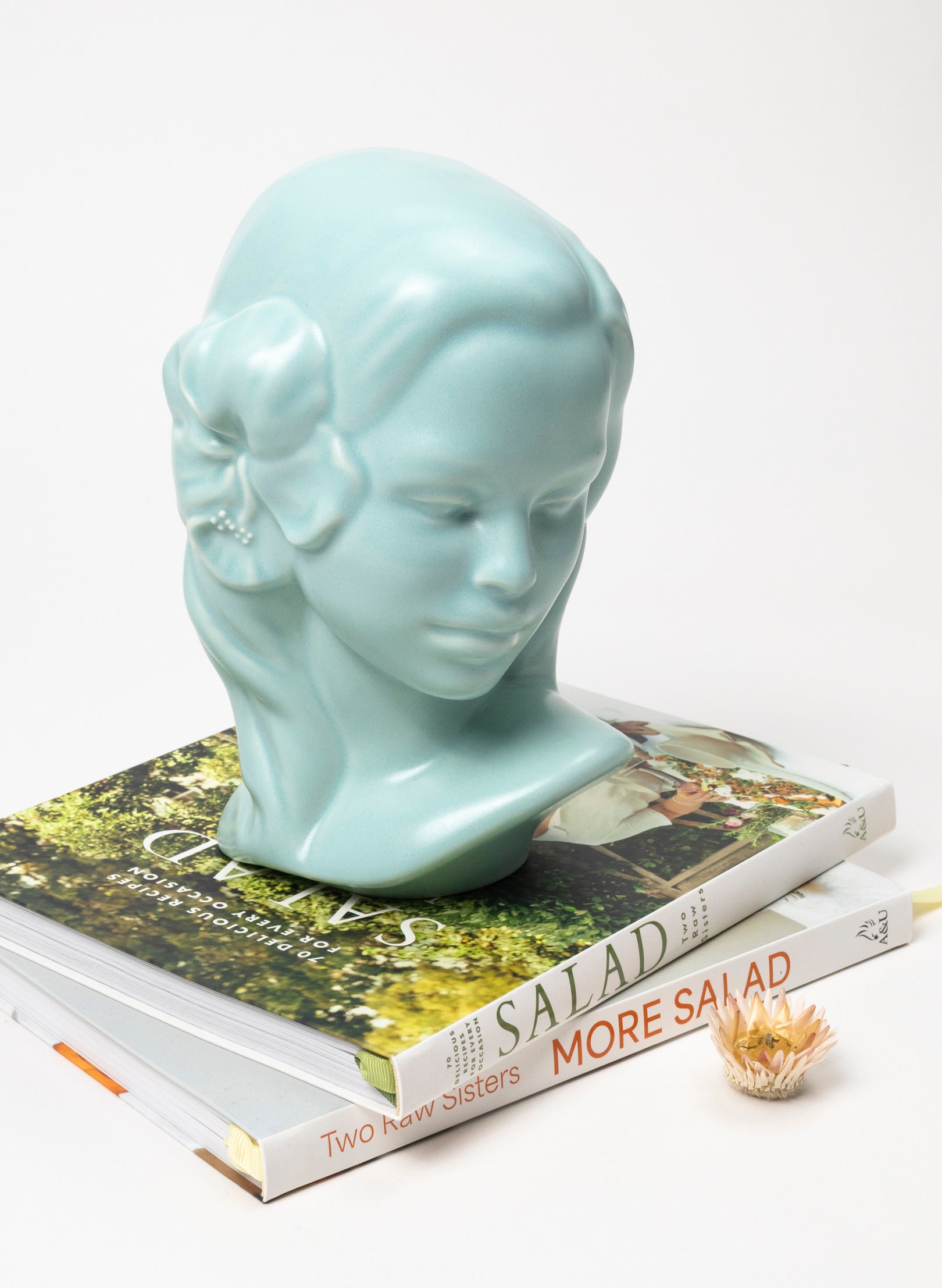 Vahine Porcelain Bust - Pale Turquoise