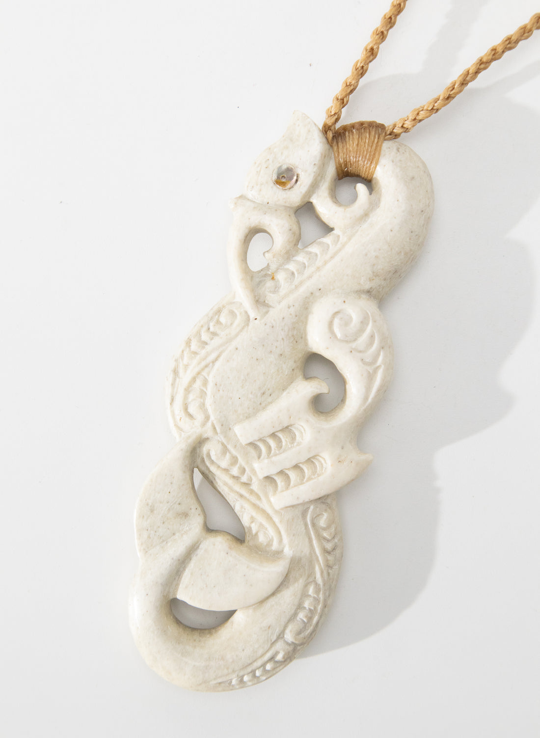 Carved Whalebone Manaia Necklace