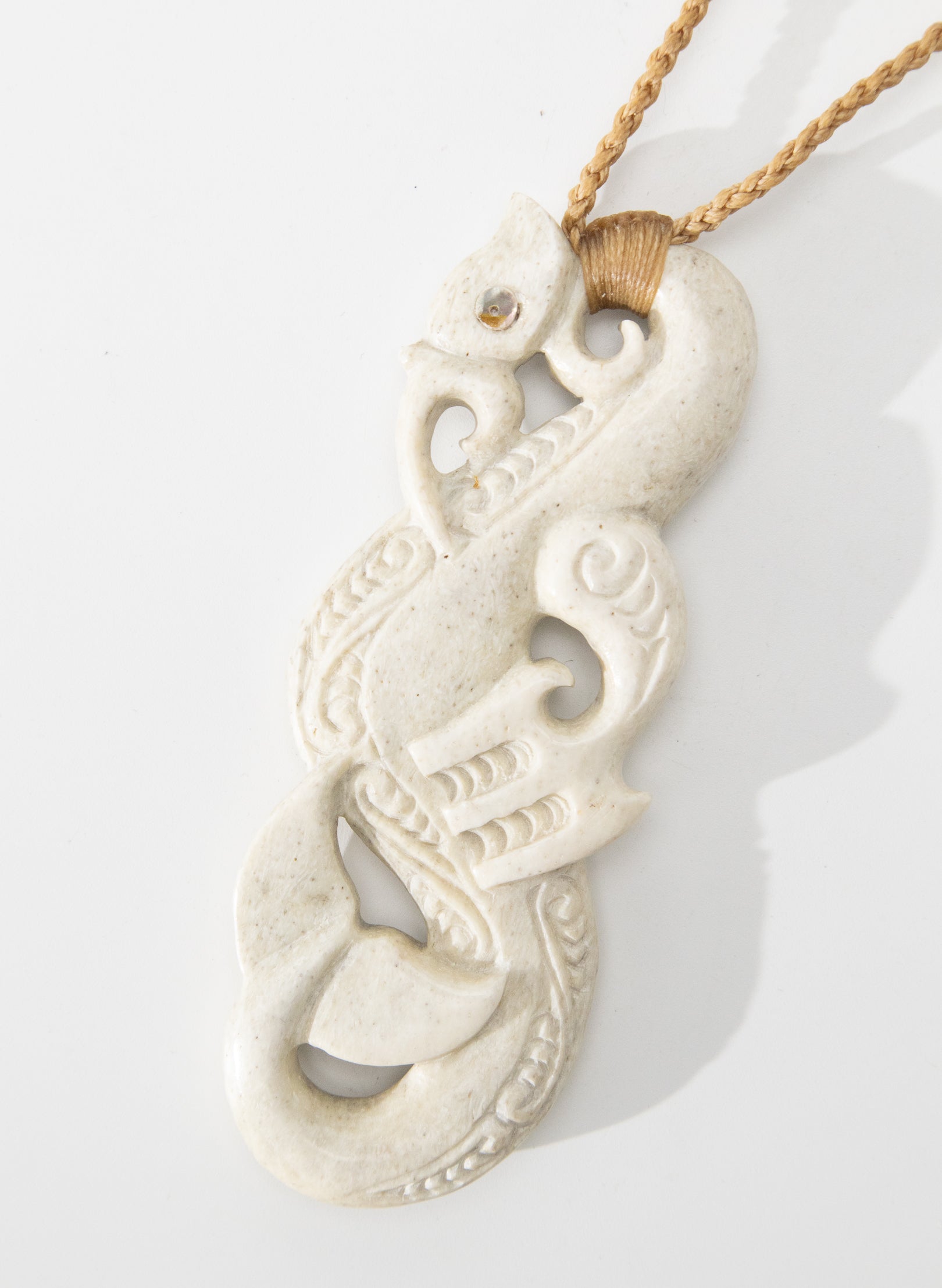 Carved Whalebone Manaia Necklace