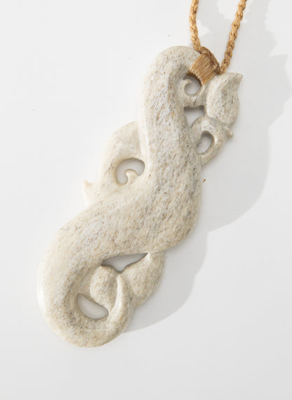 Carved Whalebone Manaia Necklace